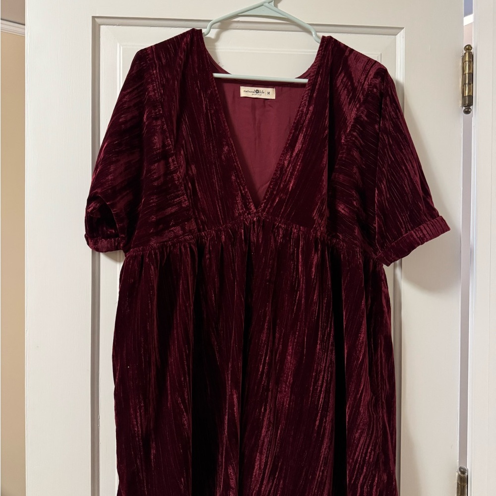Natural Life Rich Red Velvet Top